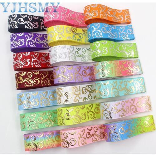 YJHD I-19726-1671 22mm 10 yards Gradient pattern printed grosgrain ribbon packaging design, DIY accessories handmade materials