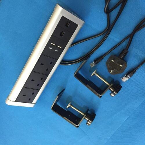 2019 UK plug clamp on desk edge socket outlet bringing style & flexibility to the workstation Power Distribution
