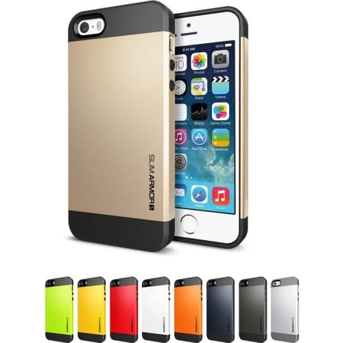 NWT Tough SLIM ARMOR protective Case for iphone 5g 5s original cell phone silicone protector ani-knock cover with 1x screen film