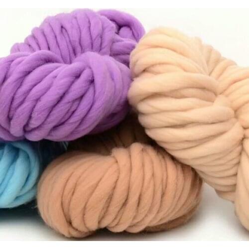 1PCS 250G Bulky Arm Knitting Wool Roving Knitted Blanket Chunky Wool Yarn Super Thick Yarn For Knitting/Crochet/Carpet/Hats