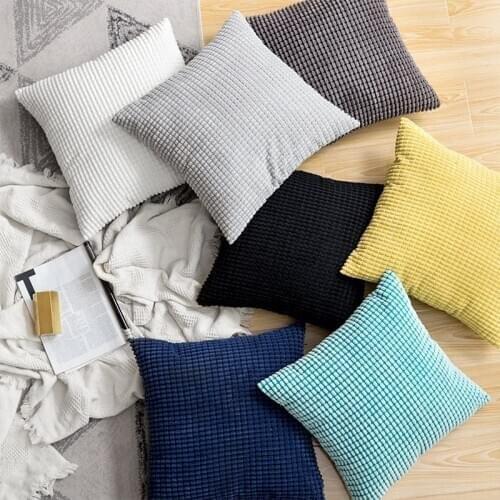 1PCS Nordic ins wind pillowcase fashion big corn kernel pillow cushion solid color fabric home back cushion cover