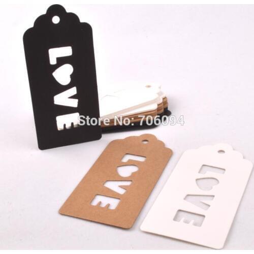 1000PCS 4.7*10cm "LOVE" Blank Gift hang tag For Wedding Party Decor Gift Craft Decorative Label custom logo paper card tag