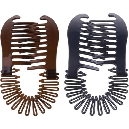 2Color Hollywood Hairstyle Large Comb Banana Clip Hair Riser Claw Acrylic Elongated Ponytail Holder Hair Accessory Women