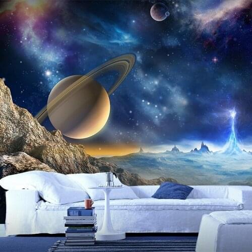 3D sky ceiling Galaxy Universe Wallpaper KTV Hotel theme restaurant decoration background wall creative mural