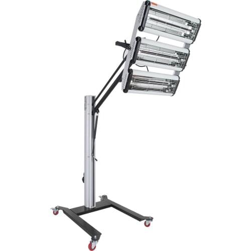 3x1000W Bulbs Infrared Heater Paint Dryer Baking Booth IR Paint Curing Heating Lamp w / Smart Spot And Light Stand Base