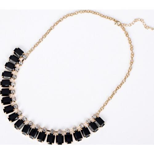 58 ! murua vivi fashion rhinestone black acrylic gem big small short design necklace #N023