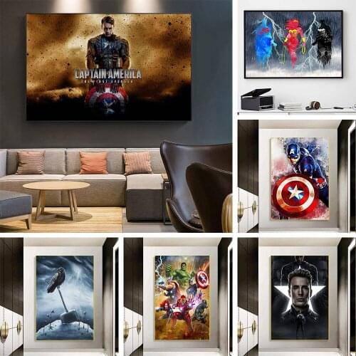 5D Diamond Painting Full Square/Round Diamond Embroidery Marvel Movie Captain America Thor Cross Stitch Kits Mosaic Home Decor