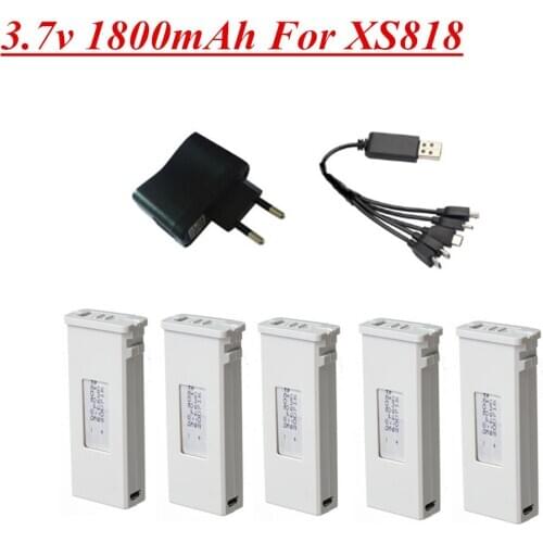Original Battery For Visuo XS818 Drone Spare Parts Accessories 3.7v 1800mAh Lipo Battery Charger Set