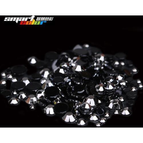 Newest Fashion Many Sizes Hematite AB Color Acrylic Rhinestones Shoes Clothing Decorations Sparkling Nail Art Decorations