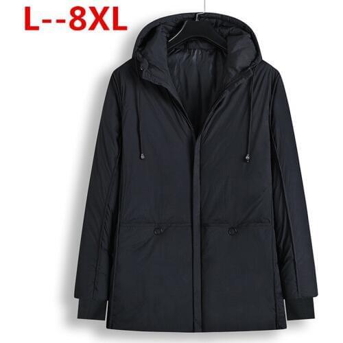 Plus size 8XL 6XL 5XL 4XL Fashion Winter Mens Long Parkas Mens jacket Men Hooded Jackets Thick Men Warm Clothing Overcoats