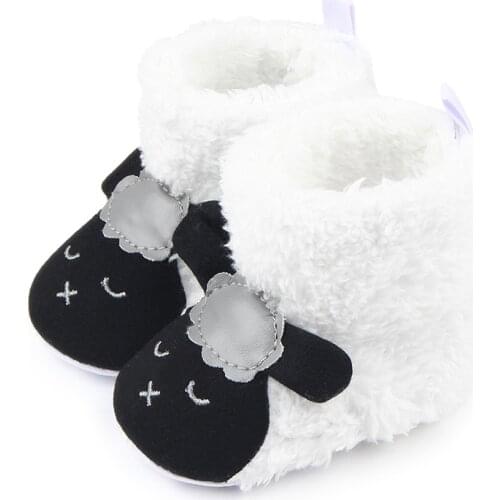 Infant Baby Warm Sheep Booties Newborn Cute Cartoon Animal Snowfield Boots Non Slip Newborn Fleece First Walkers Crib Shoes