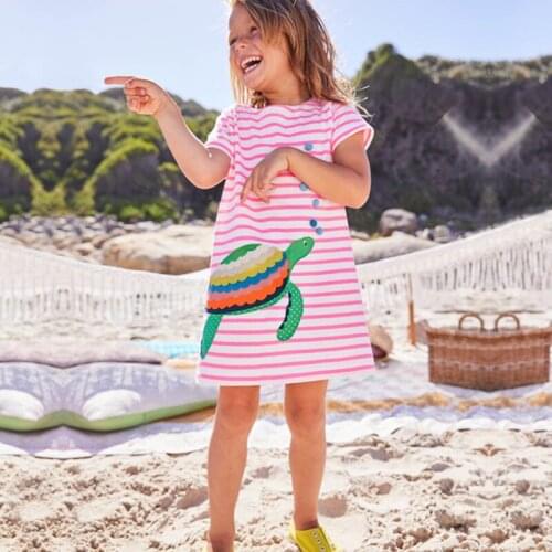 Cartoon Children Clothing Girls Dress Summer Kids Dresses for Girls Cotton Short Sleeve Baby Girl Dresses Kids Clothes 1-6 Years