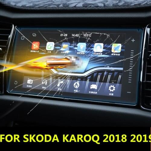 For SKODA KAROQ 2018 2019 Car styling Navigation Tempered Glass Screen Protector Steel Portective decoration Accessories