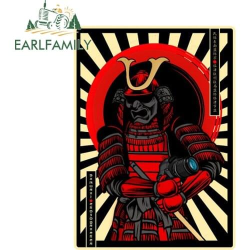 EARLFAMILY 13cm x 9.6cm for Anime Japanese Samurai Vinyl Car Stickers Refrigerator Surfboard Decal Sunscreen Occlusion Scratch
