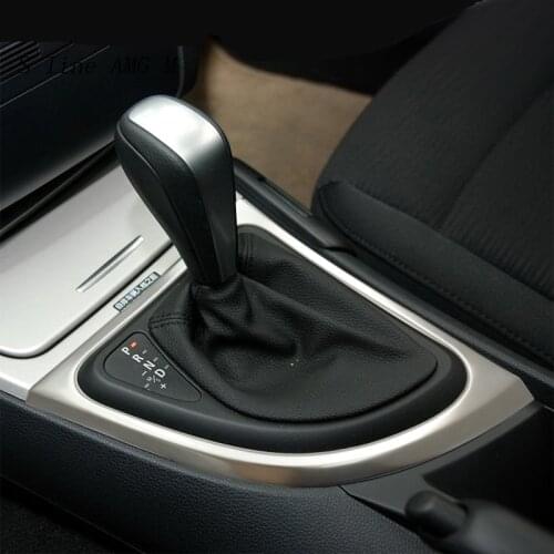 Car interior stainless steel Auto Gear Shift Panel Decoration Cover Sticker Interior Trim For BMW 1 Series E81 E82 E87 2007-2011