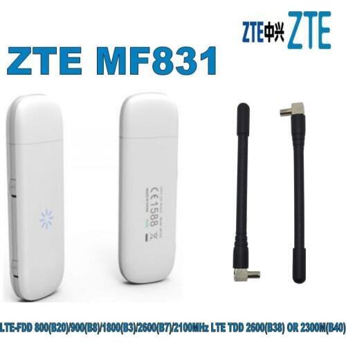 Lot of 10pcs NEW! LTE 4G ZTE MF831 USB Dongle Mobile Broadband Modem! Unlocked Sim!plus 2pcs antenna