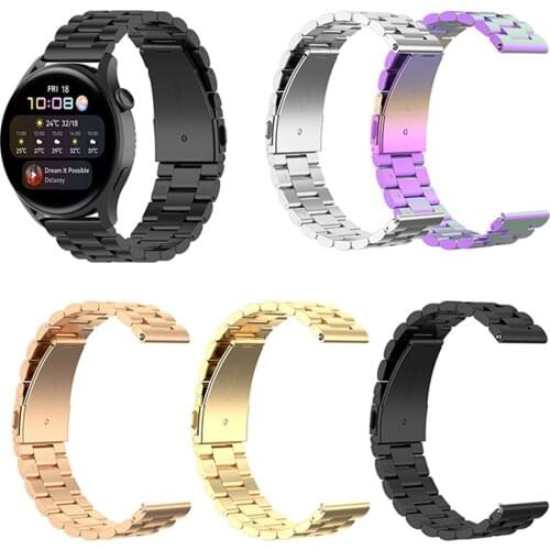 Metal Three-bead Stainless Steel Watch Strap Nice Replacement Watch Band for Huawei Watch 3/Watch 3 PRO/Watch GT2 PRO Watchband