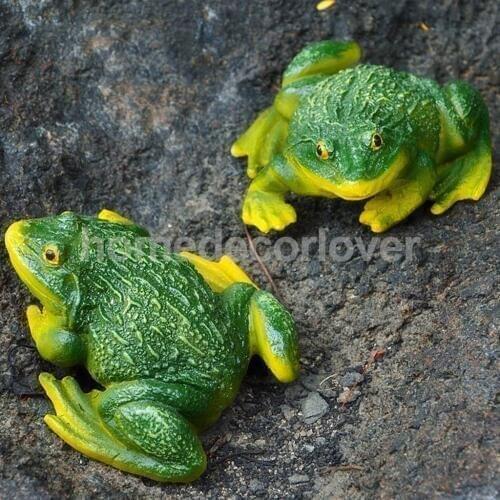 Mini Frog Resin Ornament Figurines Miniatures Bonain Decor for Home Garden Backyard Outdoor Decoration - Green