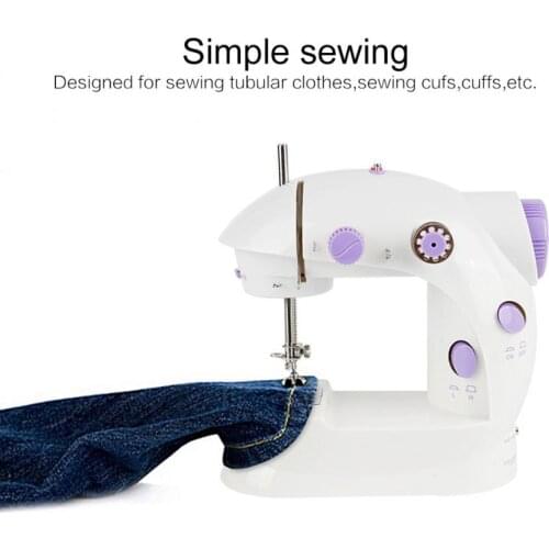 Mini Portable Electric Sewing Machine Overlock Sewing Machine LED Light Suitable for DIY Garment Sewing Tools for Beginners