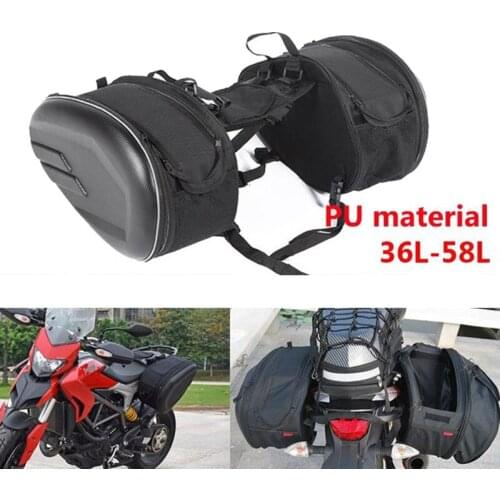Motorcycle Leather Waterproof Rear Back Seat Bag Travel Bag Saddle Bag Side Helmet Bag Riding Travel