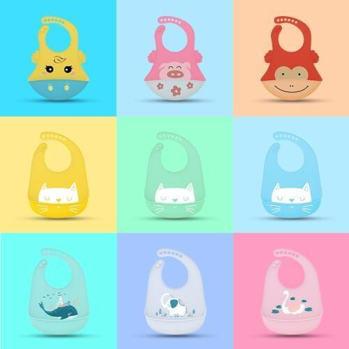 Baby Bib Food Grade Silicone Drool bib Soft And Comfortable Saliva Towel Oil-proof Lunch Baby Bib Adjustable