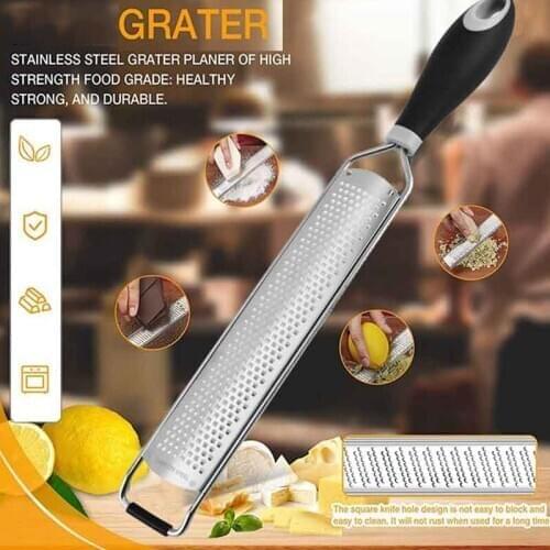Stainless Steel Cheese Grater + Wood Handle Cheese Shavings Grater Sets Multi-function Kitchen Cheedse Cutter Baking Tools