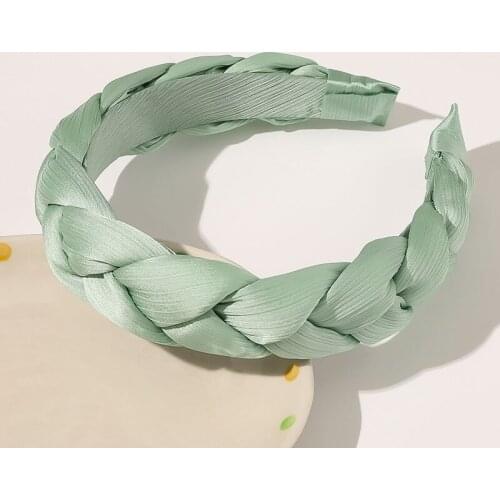 Solid Color Fabric Twist Braid Headband Weaving Bezel Women Headdress Monochrome Braid Head Buckle Hair Accessories