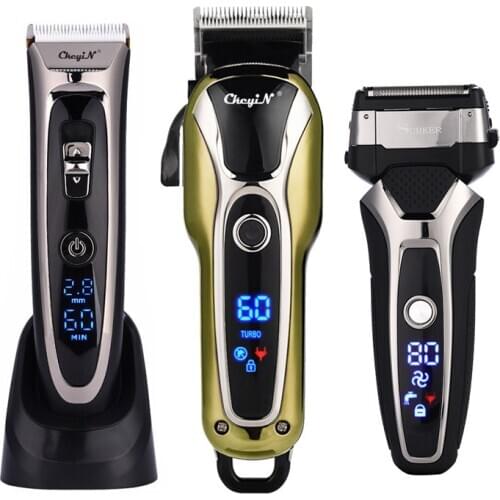 Professional Ceramic Electric Hair Clipper Strong Power Hair Trimmer Barber Low Noise Men Shaver Waterproof Hair Cutting Razor