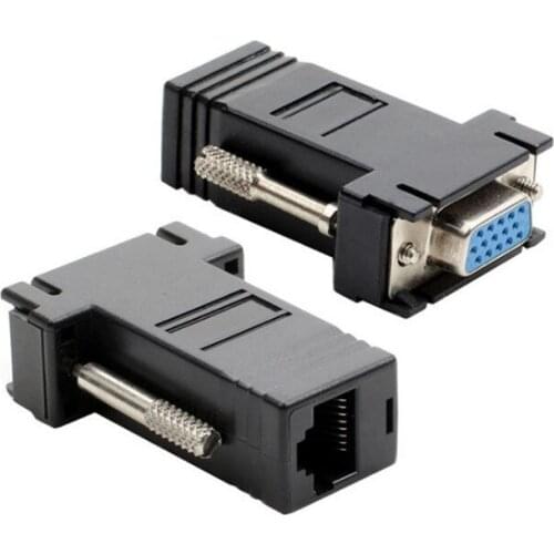 1PCS VGA To RJ45 Adapter Network Extender Network Cable To Transmit VGA Signal VGA To Network Cable Extension 15 Holes