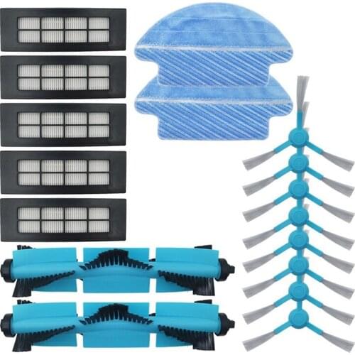 17PCS Vacuum Cleaner Parts Replacement for Conga 3090 Main Brush Side Brush Hepa Filter Mop Cloth Vacuum Accessories Kit