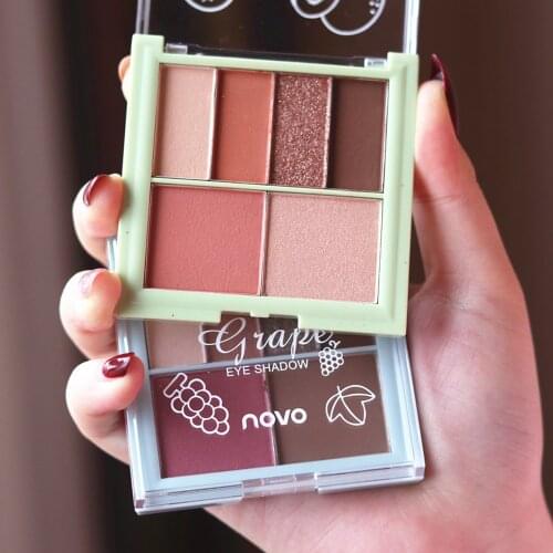 NOVO New 6-color Sweet Color Eyeshadow for Beginners Easy To Color Not Easy To Fly Powder Waterproof Shimmering Eye Makeup