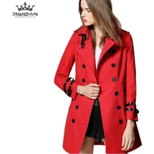 TNLNZHYN 2019 New Spring Women Trench Coat Fashion Double-breasted Belted Slim Coats Causal Long Trench Women Outwear A77