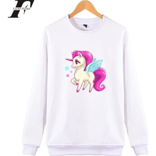 LUCKYFRIDAYF Boy Girl Hoodie Sweatshirt Men/women Moletom Feminino Sweatshirts Pullover Tracksuit Kawaii Unicorn Funny Winter