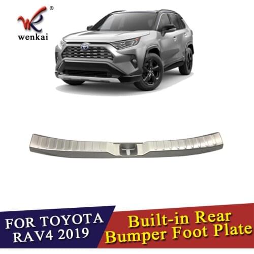 Rear Foot Inner Bumper Protector Guard Sill Plate Molding Stainless Steel For Toyota Rav4 2019 2020 Car Parts
