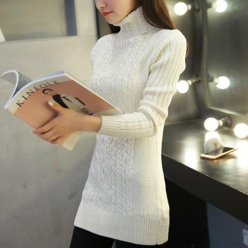 Women Sweaters and Pullovers Female Fashion Warm Turtleneck Sweater Ladies Casual Slim Fit Long Tops Pullover LWL584
