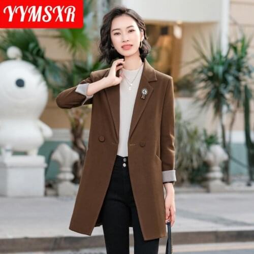 Large Size Jacket Suit High Quality Womens 2021 New Autumn and Winter New Professional Work Clothes Long Ladies Office Jacket