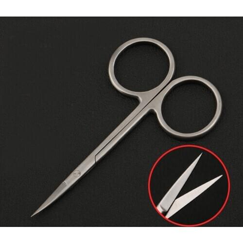 Gold handle double eyelid surgery scissors ophthalmology stainless steel beauty plastic surgery tools straight elbow scissors