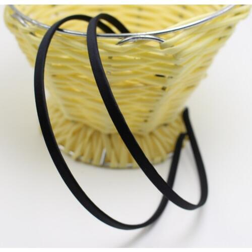 10 Black Metal Headband Covered Satin Hair Band 5mm for DIY Craft
