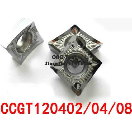 10PCS Aluminum carbide insert CCGT120402 /CCGT120404 / CCGT120408 CNC lathe tool,suit for Aluminum processing,insert SCLCR/SCFCR