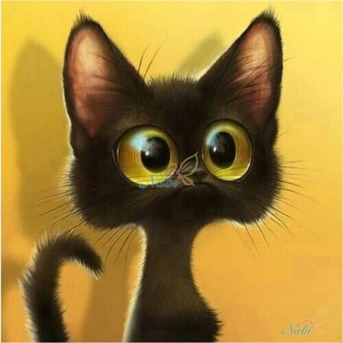 100% DIY 5D Diamond Mosaic Cartoon Cats Handmade Diamond Painting Cross Stitch Kits Diamond Embroidery Patterns Rhinestones Arts