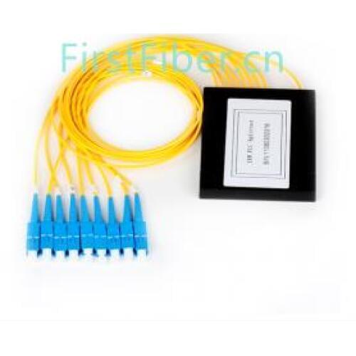 1 x 8 SC APC SC UPC Cassette Type PLC Splitter, (1xN, 2xN for Option) , G657A Fiber, with Plastic ABS Box Package