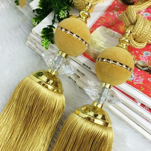 2pcs/lot Lashing Lobbing Curtain Tassel Strap Diamond Pendant Curtain Accessories Tiebacks Buckle Luxury Home Borlas Decorativas
