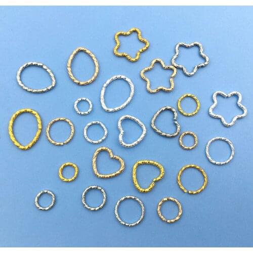 20pcs Alloy Simple Geometric Circle Water Drop Peach Heart Pendant Diy Earrings ConnectorsJewelry Materials Handmade Accessories