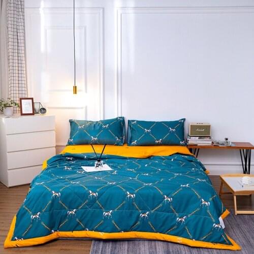 2021 Street Fashion Cartoon Mint Fragrance Summer Quilt Blanket Pink Blue Green 150 180 200