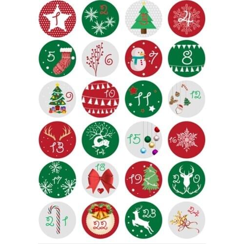 240x Christmas Countdown Advent Calendar Number Sticker Gift Package Seal Label 1XCE