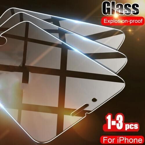 3-1 Pcs Tempered Glass For Apple iPhone 12 mini 11 pro xs max Screen Protector Film On iPfone ifone se XR X Protective Glass