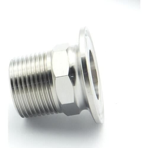 3/4" BSP Male x 50.5mm Ferrule OD 304 Stainless Steel Hex Sanitary Connector Pipe Fitting For Homebrew Fit 1.5" Tri Clamp