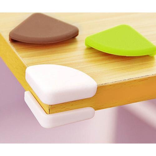4Pcs Table Corner Mat Crash Corner Guards Pads Children Safety Baby Safe Home Supplies Candy Color Silicone Table Corner Cover