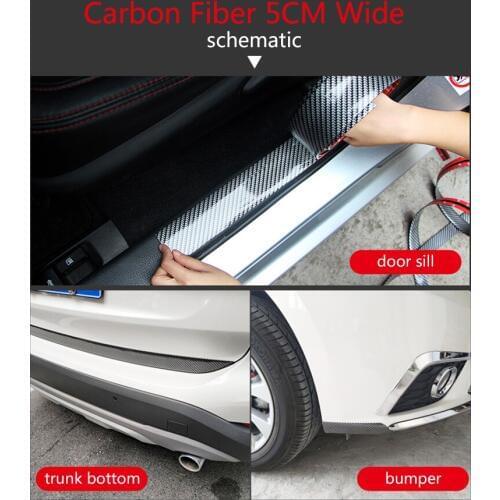 5D Car-styling door Plate protector Carbon Fiber sticker Sill Scuff Cover Anti Scratch tuning car universal car Accessories