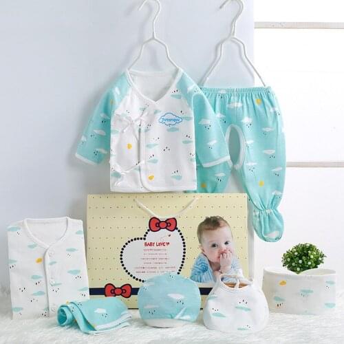 7pcs/set Baby Clothes Pure Cotton Neonatal Underwear Gift set Summer Newborn Baby Full Moon Infant Supplies